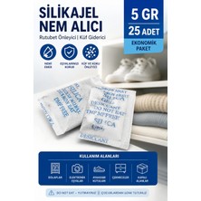 Dünya Magnet 25 Adet 5 gr Silikajel Nem Alıcı Silika Jel Rutubet Önleyici Küf Giderici Paket