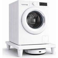 Esranın Dünyası Imt Aksesuar Çamaşır Makinesi Yükseltici 60X60 cm 12 cm Beyaz Platform Robot Süpürge Uyumlu Titreşim Azaltıcı