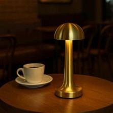 Esranın Dünyası Elektrikurunleri Dekoratif Masa Lambası Dimmerli Şarjlı Lizbon Gold Cafe Restoran Masa Lambası 3 Renk Işık Modu