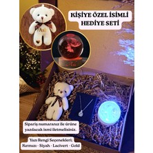 Paganca Hediye Seti - Beyaz Ayıcık Anahtarlık, Baget Çelik Kolye, Ahşap Renk Değiştiren USB'li Cam Küre