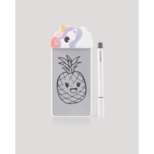 Let's Be Child Sevimli Unicorn Manyetik Mini Yazı Tahtası Silikon Figürlü 5.5 Inç