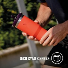 Get Store Turuncu/mürdüm Pipetli Termos Bardak, 0.89 Litre Yalıtımlı