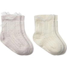 Colezium Fiyonklu Penye Soket Çorap 2li 10149 Taş