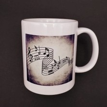Colezium Müzik Notaları Tasarımlı Kupa Bardak