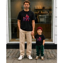 Lorvex Babalar Günü Baba Çocuk Kombin Oversize Tişört %100 Pamuk Baskılı T-Shirt (Kombin Için 2 Adet Sipariş Verilmelidir)
