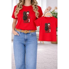 Lorvex Tişört Anne Kız Çocuk Kombin Oversize – Anne & Çocuk Twin Baskılı T-Shirt