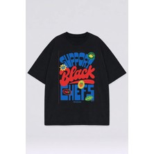 Lorvex Oversize Unisex T-Shirt %100 Pamuk Baskılı Tişört Rahat Kalıp