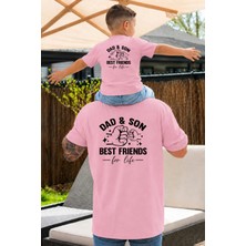 Lorvex Baba-Oğul Konsept Oversize Tişört %100 Pamuklu Baskılı T-Shirt Rahat Kalıp