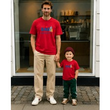 Lorvex Babalar Günü Baba Çocuk Kombin Oversize Tişört %100 Pamuk Baskılı T-Shirt (Kombin Için 2 Adet Sipariş Verilmelidir)