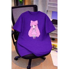 Lorvex Oversize Çocuk Genç Tişört %100 Pamuk Baskılı Rahat Kalıp Günlük Şık T-Shirt