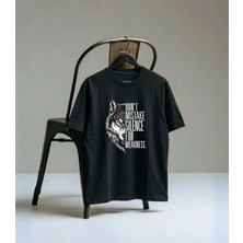 Lorvex T-Shirt Oversize Unisex %100 Pamuk Kurt Baskılı Rahat Kalıp Tişört