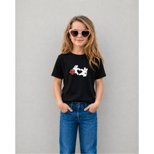 Lorvex Kız Çocuk Tişört %100 Pamuklu Baskılı Rahat Kalıp Yazlık T-Shirt