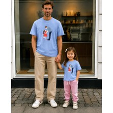 Lorvex Babalar Günü Baba Kız Kombin Tişört Oversize %100 Pamuk Baskılı T-Shirt (Kombin Için 2 Adet Sipariş Verilmelidir)
