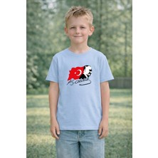 Lorvex 23 Nisan Çocuk Tişört Unısex (Kız-Erkek) %100 Pamuk Baskılı Rahat Kalıp Günlük Bayram T-Shirt