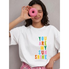 Lorvex T-Shirt Oversize %100 Pamuklu Anneler Günü Özel-You Are My Shine Baskılı Tişört
