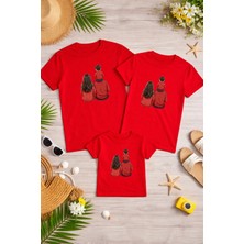Lorvex Aile Kombin Oversize T-Shirt Anne Baba Çocuk %100 Pamuk Baskılı Rahat Kalıp (3 Adet Ayrı Sipariş Verilmelidir-Tekli Satılmaktadır)