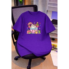 Lorvex Oversize Çocuk Genç Tişört %100 Pamuk Baskılı Rahat Kalıp Günlük Şık T-Shirt