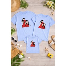 Lorvex Aile Kombin Oversize T-Shirt Anne Baba Çocuk %100 Pamuk Baskılı Rahat Kalıp (3 Adet Ayrı Sipariş Verilmelidir-Tekli Satılmaktadır)