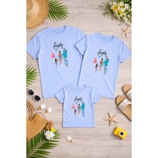 Lorvex Aile Kombin Oversize T-Shirt Anne Baba Çocuk %100 Pamuk Baskılı Rahat Kalıp (3 Adet Ayrı Sipariş Verilmelidir-Tekli Satılmaktadır)