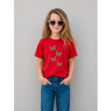 Lorvex Kız Çocuk Tişört %100 Pamuklu Baskılı Rahat Kalıp Yazlık T-Shirt