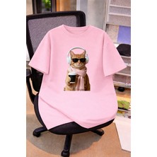 Lorvex Oversize Çocuk Genç Tişört %100 Pamuk Baskılı Rahat Kalıp Günlük Şık T-Shirt