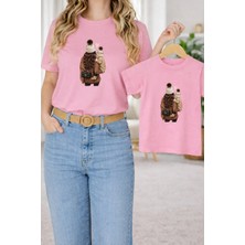 Lorvex Tişört Anne Unısex Çocuk Kombin Oversize – Anne & Çocuk Twin Baskılı T-Shirt