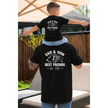 Lorvex Baba-Oğul Konsept Oversize Tişört %100 Pamuklu Baskılı T-Shirt Rahat Kalıp