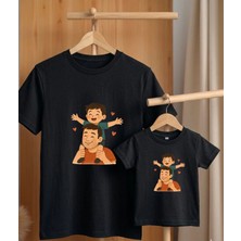 Lorvex Babalar Günü Konsept-Baba Oğul Kombin Tişört Oversize %100 Pamuk T-Shirt (Kombin Için 2’li Sipariş Verilmelidir)