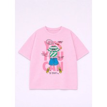 Lorvex T-Shirt Oversize Unısex %100 Pamuklu Rahat Kalıp Baskılı Tişört