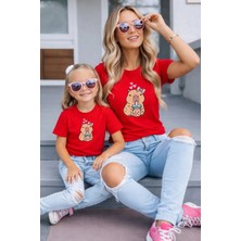 Lorvex Anne Kız Kombin Oversize Tişört Twin T-Shirt %100 Pamuk Rahat Kalıp