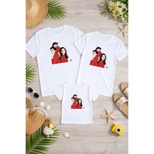 Lorvex Aile Kombin Oversize T-Shirt Anne Baba Çocuk %100 Pamuk Baskılı Rahat Kalıp (3 Adet Ayrı Sipariş Verilmelidir-Tekli Satılmaktadır)