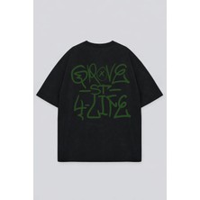 Lorvex T-Shirt Oversize Unısex %100 Pamuklu Rahat Kalıp Baskılı Tişört
