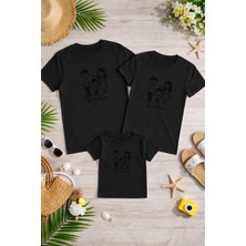 Lorvex Aile Kombin Oversize T-Shirt Anne Baba Çocuk %100 Pamuk Baskılı Rahat Kalıp (3 Adet Ayrı Sipariş Verilmelidir-Tekli Satılmaktadır)