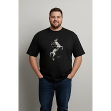 Lorvex Büyük Beden T-Shirt Oversize Pamuklu Rahat Kalıp Baskılı Unisex Tişört