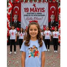 Lorvex 19 Mayıs Atatürk Gençlik Bayramı Tişört %100 Pamuk Oversize Unisex Baskılı Rahat Kalıp