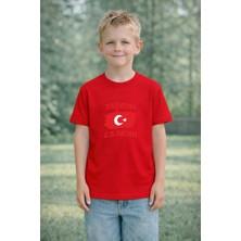 Lorvex Çocuk T-Shirt 23 Nisan Egemenlik ve Çocuk Bayramı Tişört Unisex %100 Pamuk Baskılı Rahat Kalıp