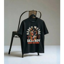 Lorvex T-Shirt Oversize Unisex %100 Pamuk Baskılı Rahat Kalıp Tişört