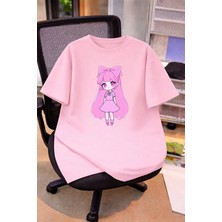 Lorvex Oversize Çocuk Genç Tişört %100 Pamuk Baskılı Rahat Kalıp Günlük Şık T-Shirt
