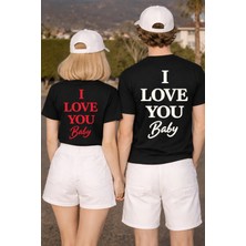 Lorvex T-Shirt Çift Kombin 14 Şubat Sevgililer Günü (Valentine’s Day) Tişört 2’li Love You Baby Baskı