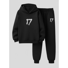 Lorvex Çocuk Unısex Sweatshirt-Eşofman Takım (Kapüşonlu) On Yedi Baskılı 3 Iplik Şardonlu
