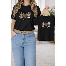 Lorvex Tişört Anne Kız Çocuk Kombin Oversize – Anne & Çocuk Twin Baskılı T-Shirt