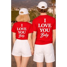 Lorvex T-Shirt Çift Kombin 14 Şubat Sevgililer Günü (Valentine’s Day) Tişört 2’li Love You Baby Baskı