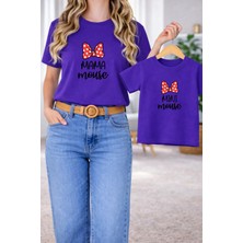 Lorvex Anne Kız Çocuk Kombin Twin T-Shirt Oversize – Anne & Çocuk Tişört Mouse Mom-Girl Baskı