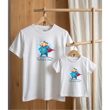 Lorvex Babalar Günü Konsept-Baba Çocuk Kombin Tişört Oversize %100 Pamuk T-Shirt (Kombin Için 2’li Sipariş Verilmelidir)