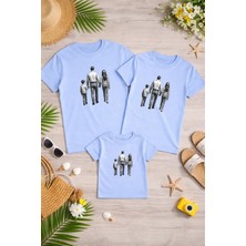 Lorvex Aile Kombin Oversize T-Shirt Anne Baba Çocuk %100 Pamuk Baskılı Rahat Kalıp (3 Adet Ayrı Sipariş Verilmelidir-Tekli Satılmaktadır)