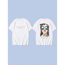 Lorvex T-Shirt Oversize Unisex %100 Pamuk Baskılı Rahat Kalıp Premium Tişört