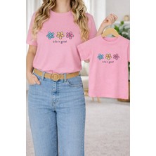 Lorvex Tişört Anne Kız Çocuk Kombin Oversize – Anne & Çocuk Twin Baskılı T-Shirt