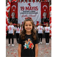 Lorvex 19 Mayıs Atatürk Gençlik Bayramı Tişört %100 Pamuk Oversize Unisex Baskılı Rahat Kalıp