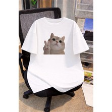 Lorvex Oversize Çocuk Genç Tişört %100 Pamuk Baskılı Rahat Kalıp Günlük Şık T-Shirt