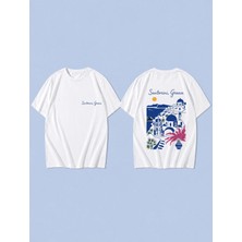 Lorvex T-Shirt Oversize Unisex %100 Pamuk Baskılı Rahat Kalıp Premium Tişört